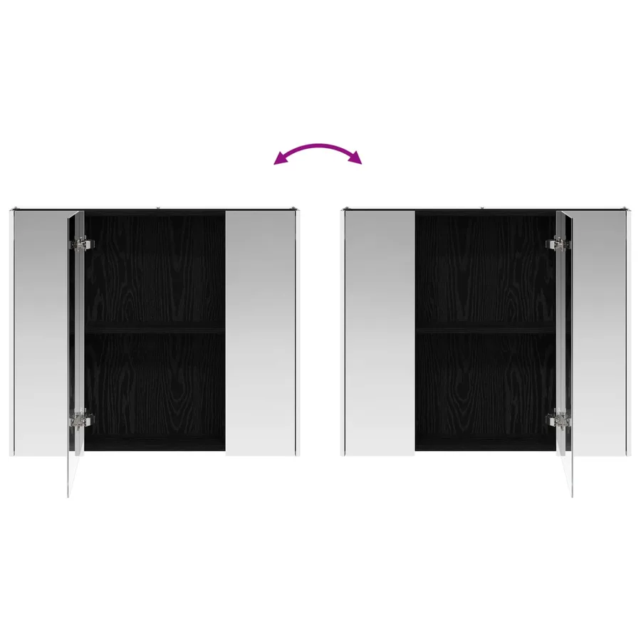 Armoire Miroir de Salle de Bain Chêne noir 83,5 x 15,5 x 70 cm - 12