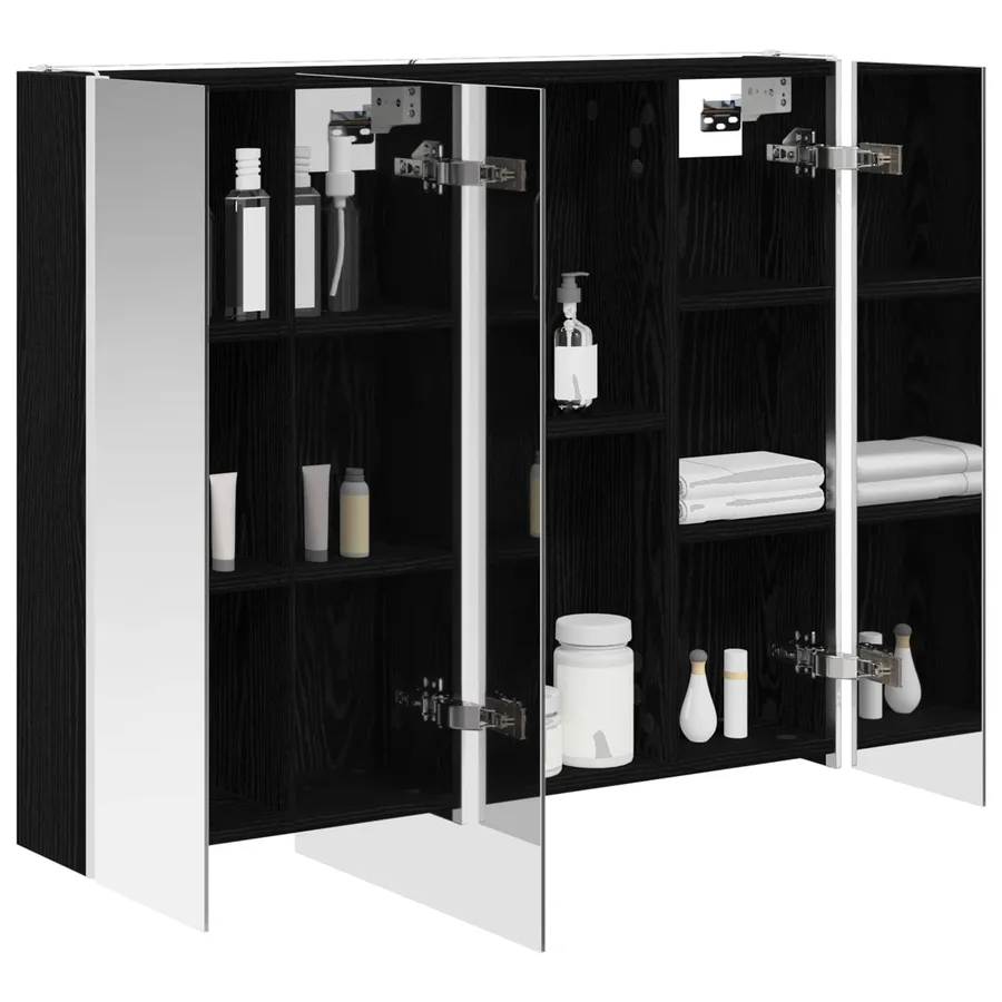 Armoire Miroir de Salle de Bain Chêne noir 83,5 x 15,5 x 70 cm - 3