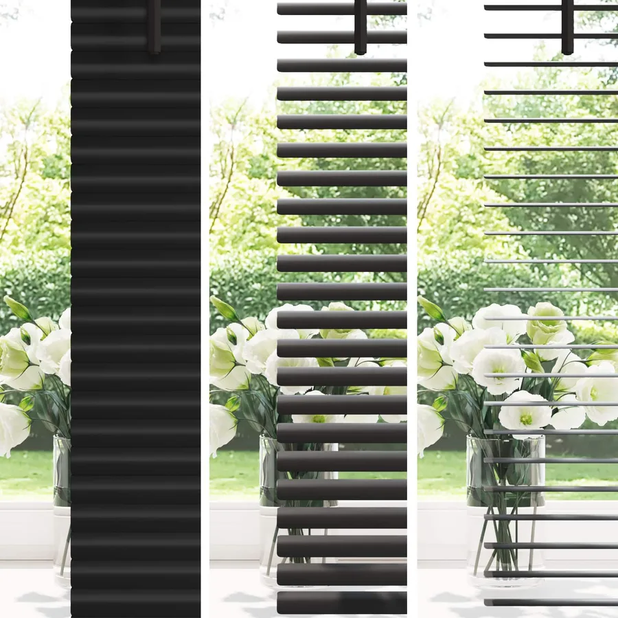 Store Vénitien Noir 150 x 60 cm 25 mm PVC - 4
