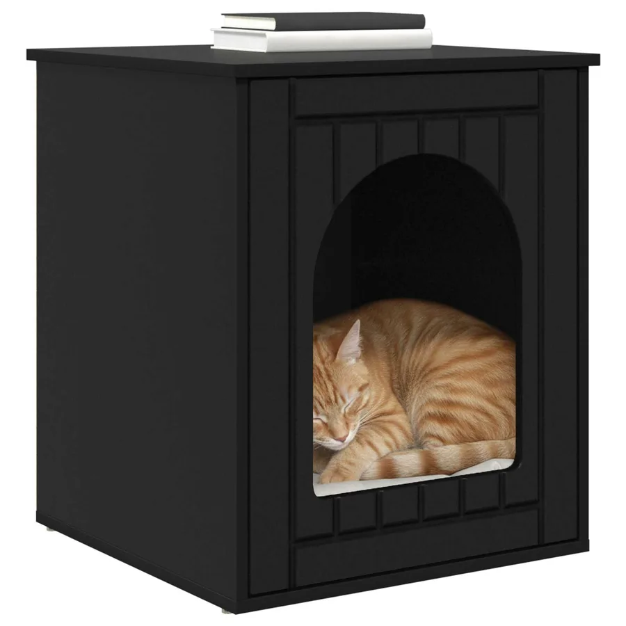Maison pour chat Noir 53 x 52 x 62 cm Bois d'ingénierie - 3