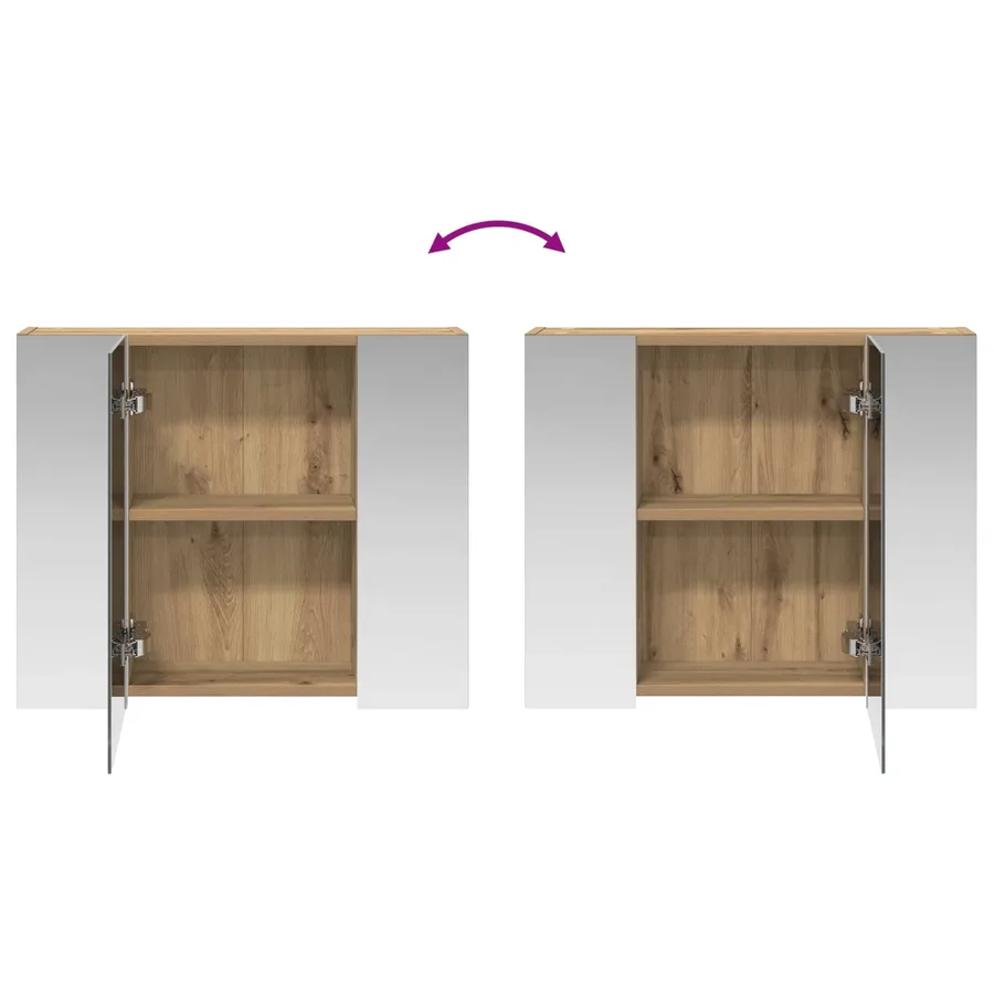 Armoire Miroir de Salle de Bain Chêne artisan 60 x 14,5 x 50 cm - 10