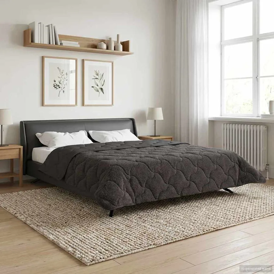 Duvet d'hiver Matelassé Anthracite 200 x 220 cm