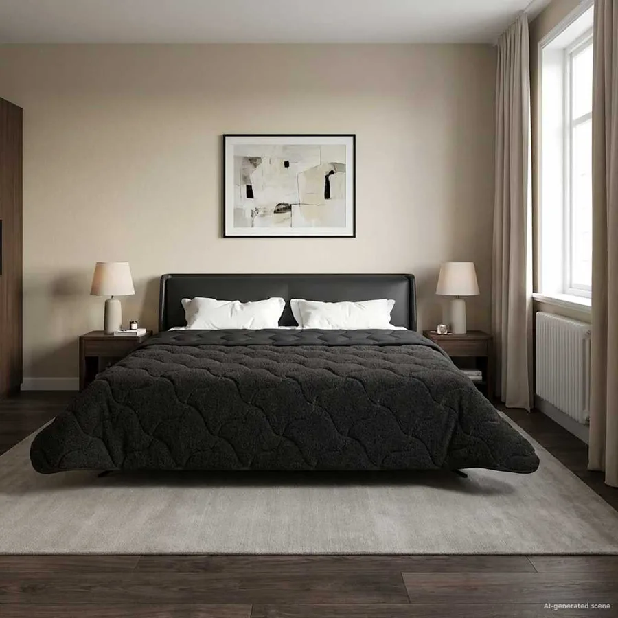 Duvet d'hiver Matelassé Anthracite 200 x 220 cm - 4
