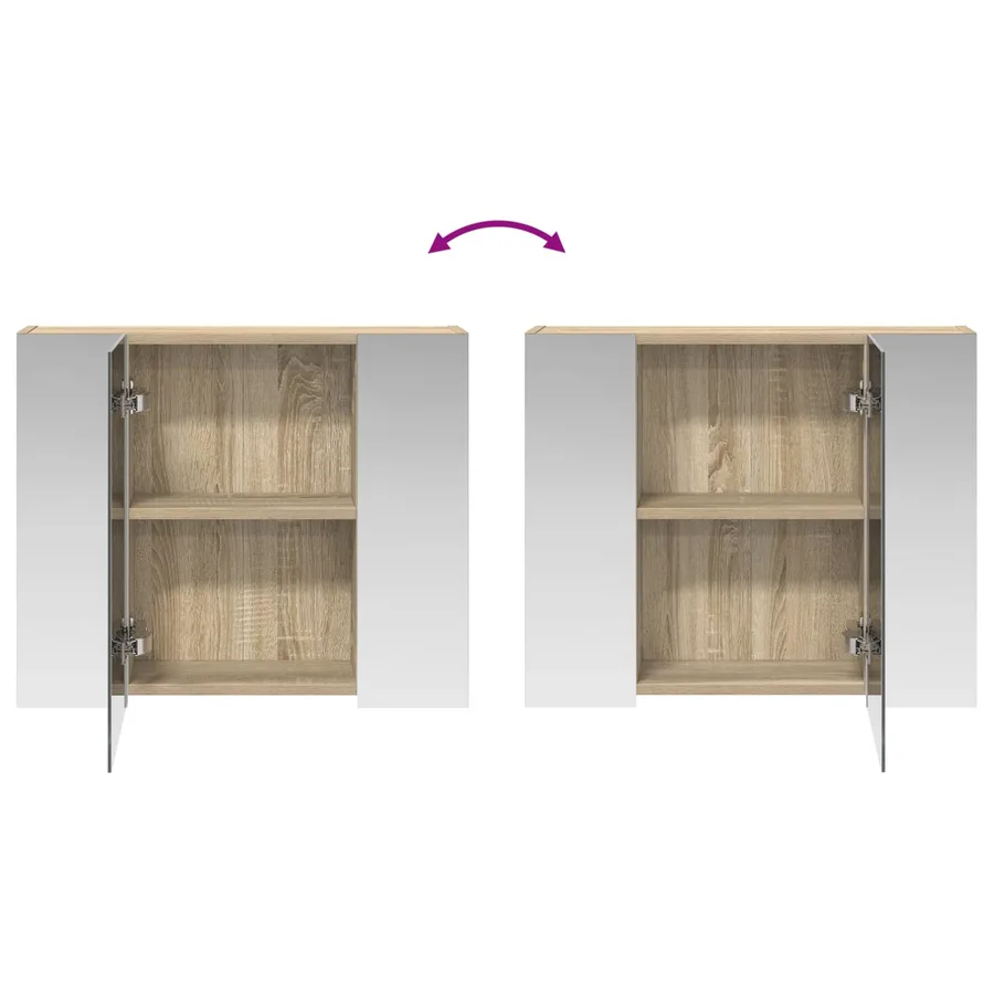 Armoire Miroir de Salle de Bain Chêne Sonoma 60 x 14,5 x 50 cm - 8