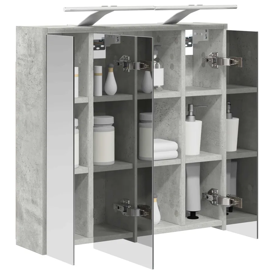 Armoire Miroir de Salle de Bain Gris béton 63,5 x 16 x 62,5 cm - 3