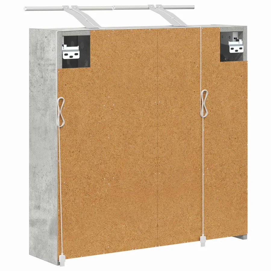 Armoire Miroir de Salle de Bain Gris béton 63,5 x 16 x 62,5 cm - 9