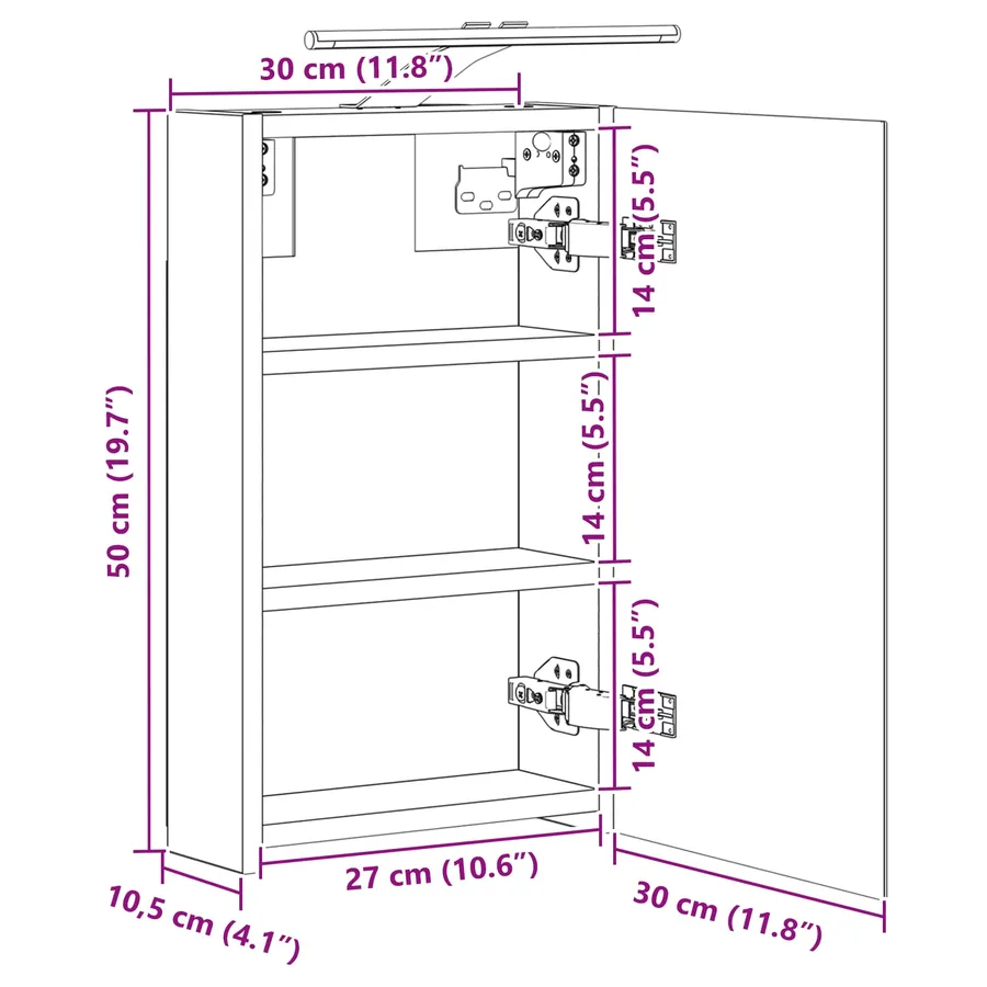 Armoire Miroir de Salle de Bain Chêne artisan - 13