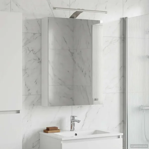 Armoire Miroir de Salle de Bain Blanc 40 x 10,5 x 60,5 cm