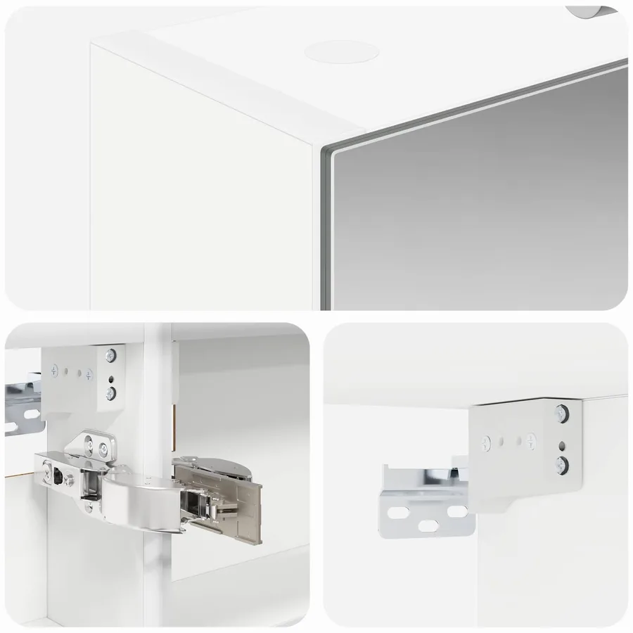Armoire Miroir de Salle de Bain Blanc 40 x 10,5 x 60,5 cm - 8
