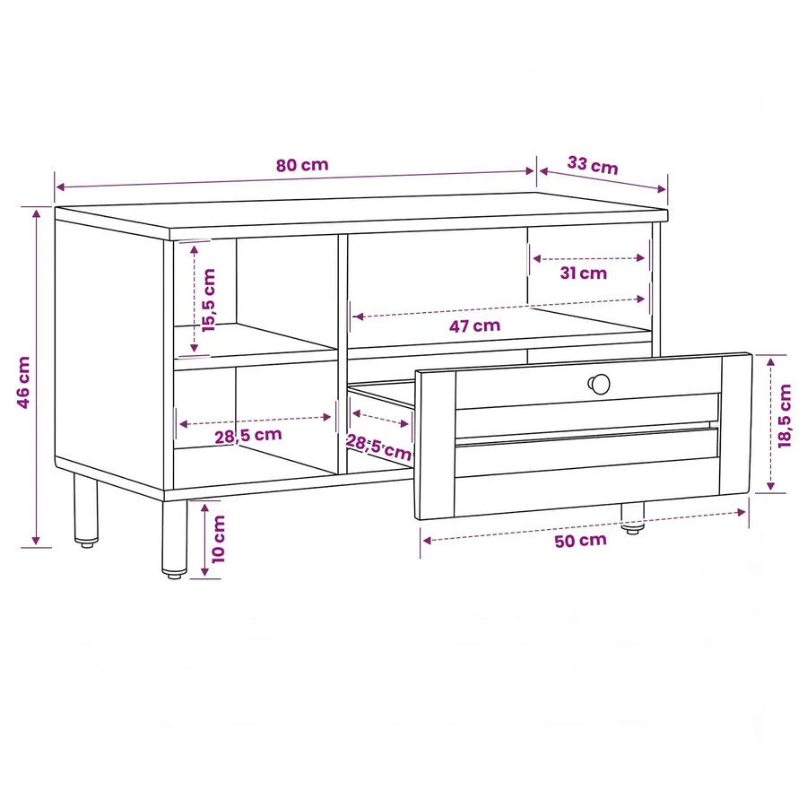 Armoires de rangement avec tiroir Marron 80 x 33,5 x 46 cm - 8