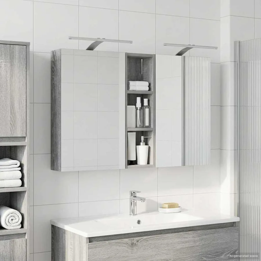 Ensemble de Meubles de Salle de Bain 3 pcs 100 x 10,5 x 60,5 cm - 4