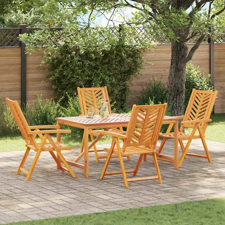 Ensemble de salle à manger pour jardin 5 pc Marron
