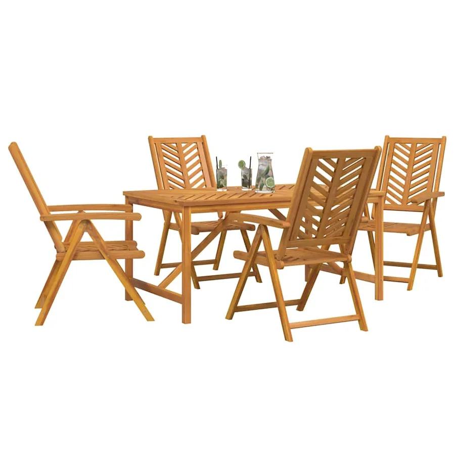 Ensemble de salle à manger pour jardin 5 pc Marron - 3