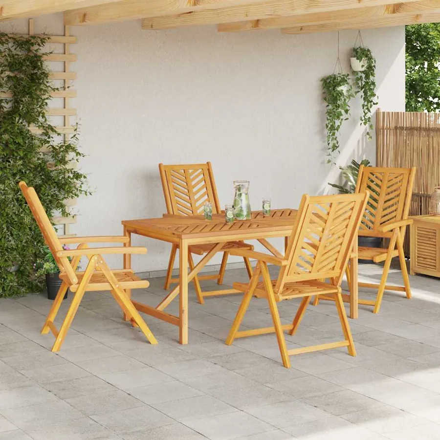 Ensemble de salle à manger pour jardin 5 pc Marron - 4