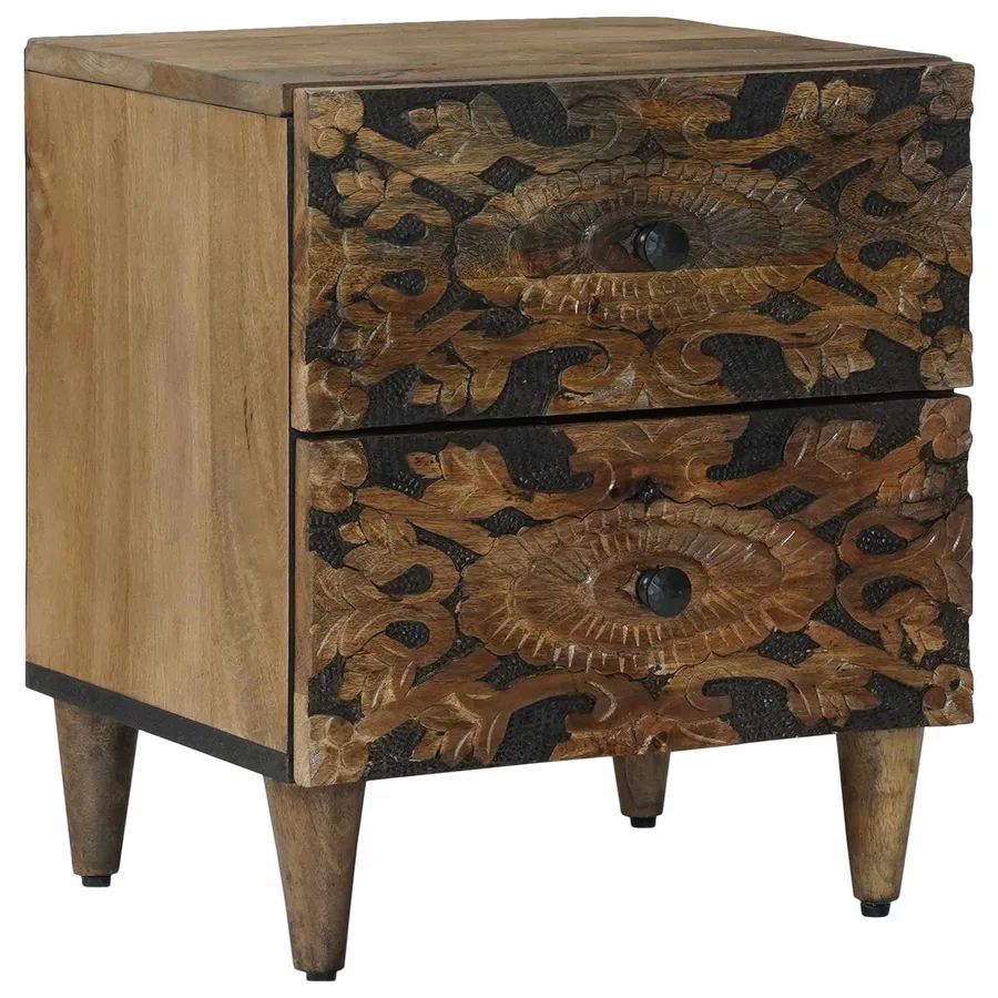 Cabinet de chevet avec tiroir 2 pcs Marron 40 x 33,5 x 46 cm - 2