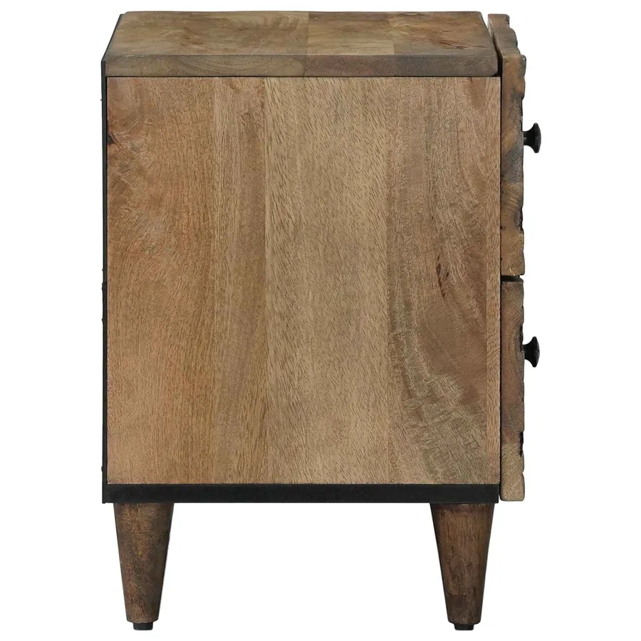 Cabinet de chevet avec tiroir 2 pcs Marron 40 x 33,5 x 46 cm - 5
