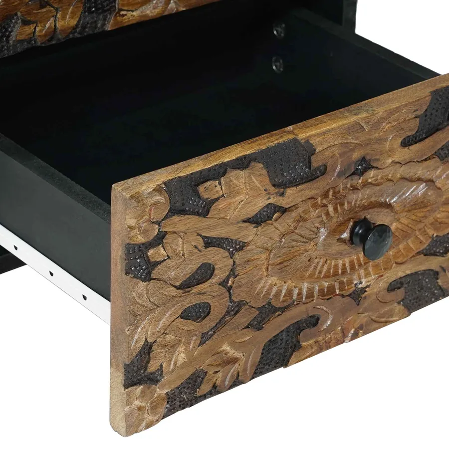 Cabinet de chevet avec tiroir 2 pcs Marron 40 x 33,5 x 46 cm - 8