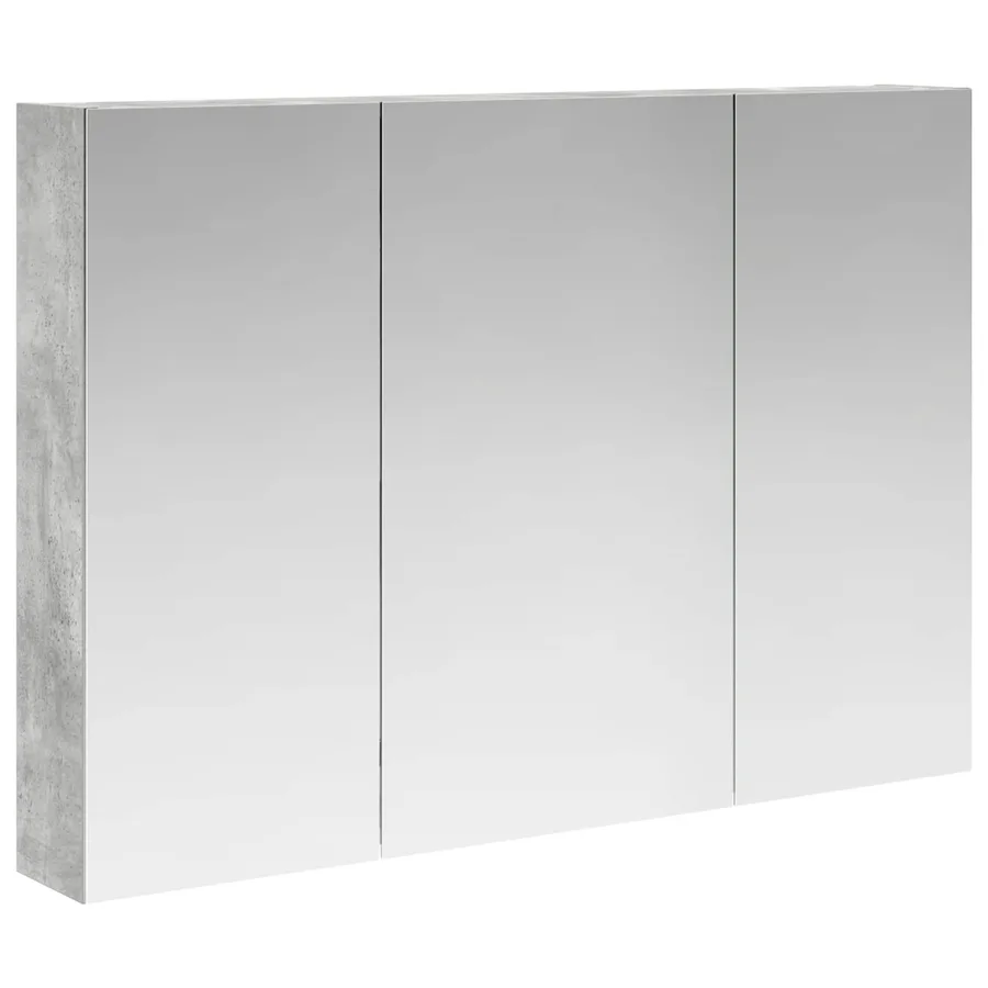 Armoire Miroir de Salle de Bain Gris béton 100 x 14,5 x 70 cm - 2