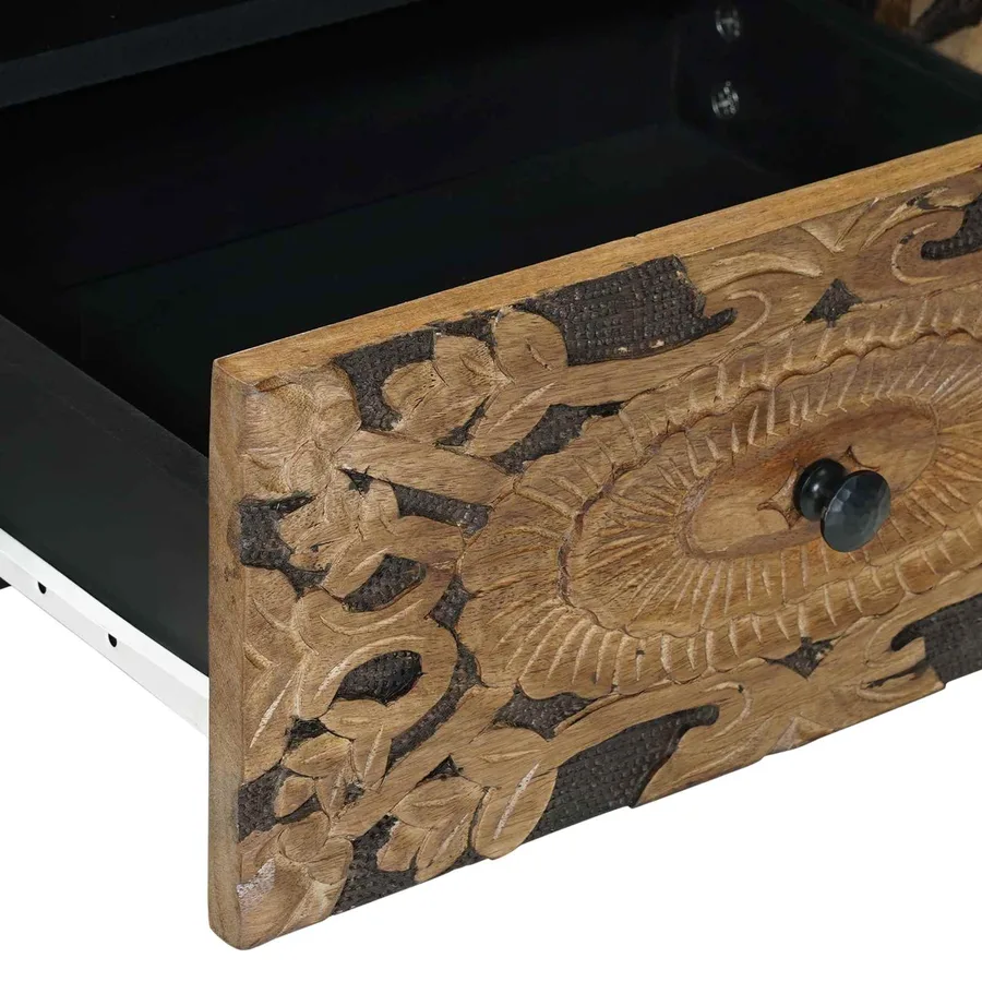 Meuble TV Marron 105 x 33,5 x 46 cm Bois de mangue massif - 7