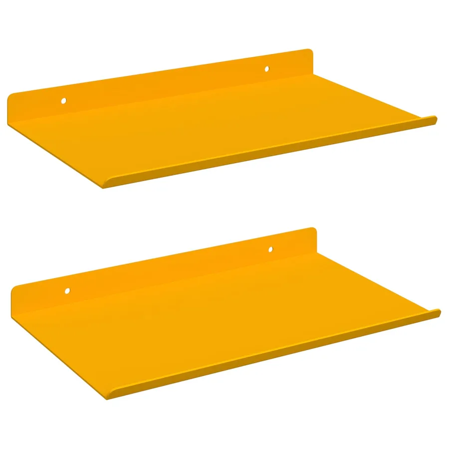Étagère flottante 2 pcs Jaune moutarde 30 x 18 x 2,5 cm Acier - 2