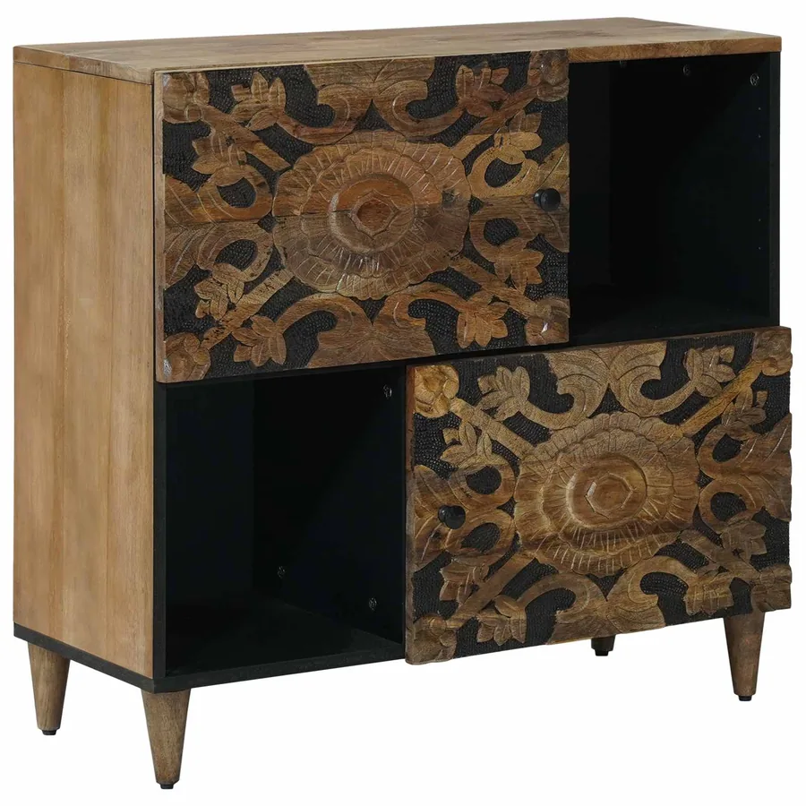 Buffet Marron 80 x 33,5 x 75 cm Bois de mangue massif
