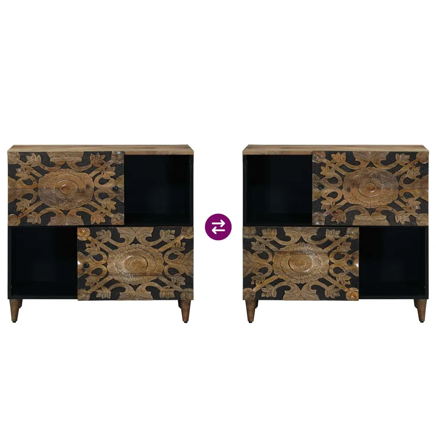 Buffet Marron 80 x 33,5 x 75 cm Bois de mangue massif - 10