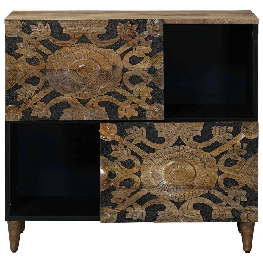 Buffet Marron 80 x 33,5 x 75 cm Bois de mangue massif - 3
