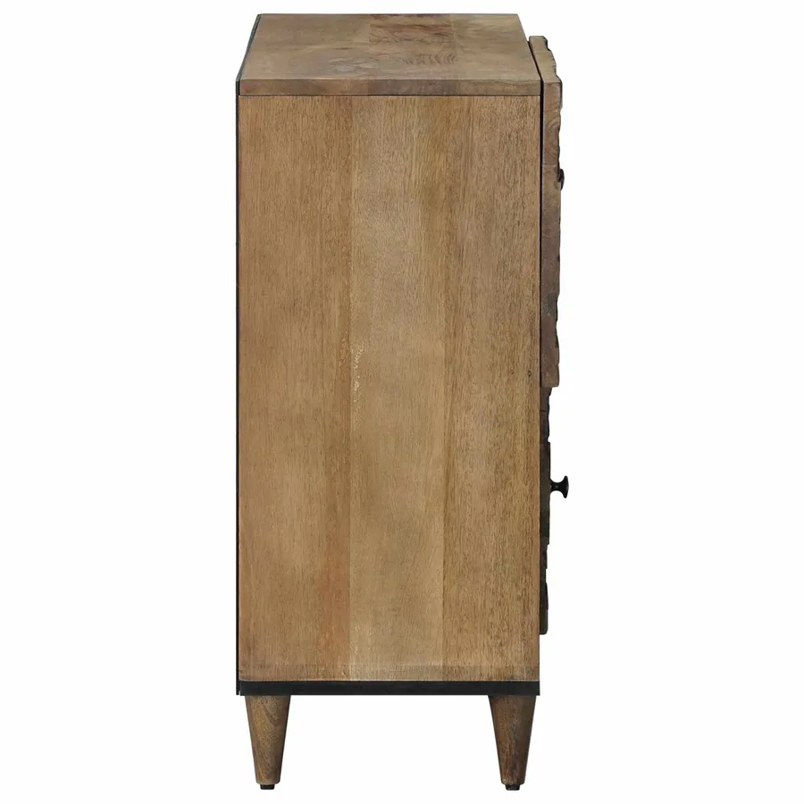 Buffet Marron 80 x 33,5 x 75 cm Bois de mangue massif - 4