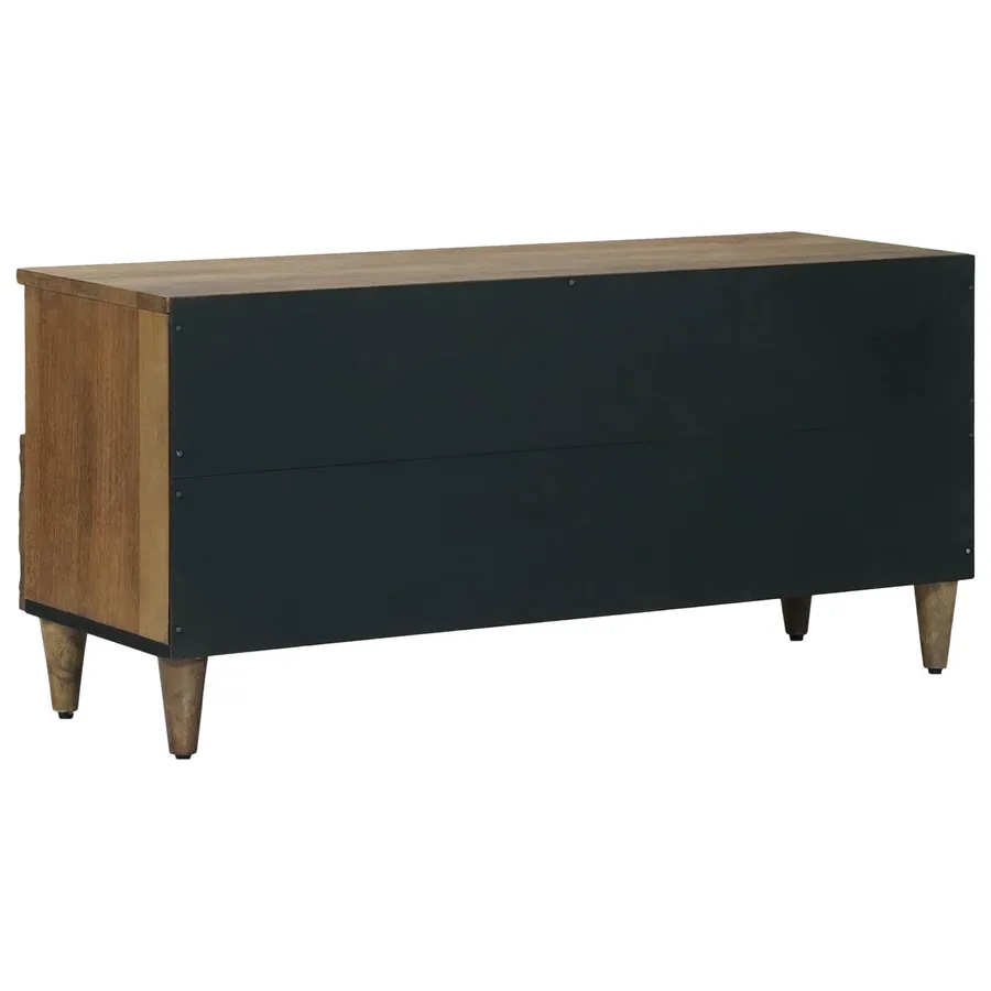 Meuble TV Marron 100 x 33,5 x 46 cm Bois de mangue massif - 5