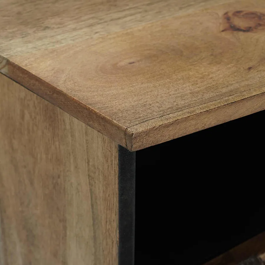 Meuble TV Marron 100 x 33,5 x 46 cm Bois de mangue massif - 6