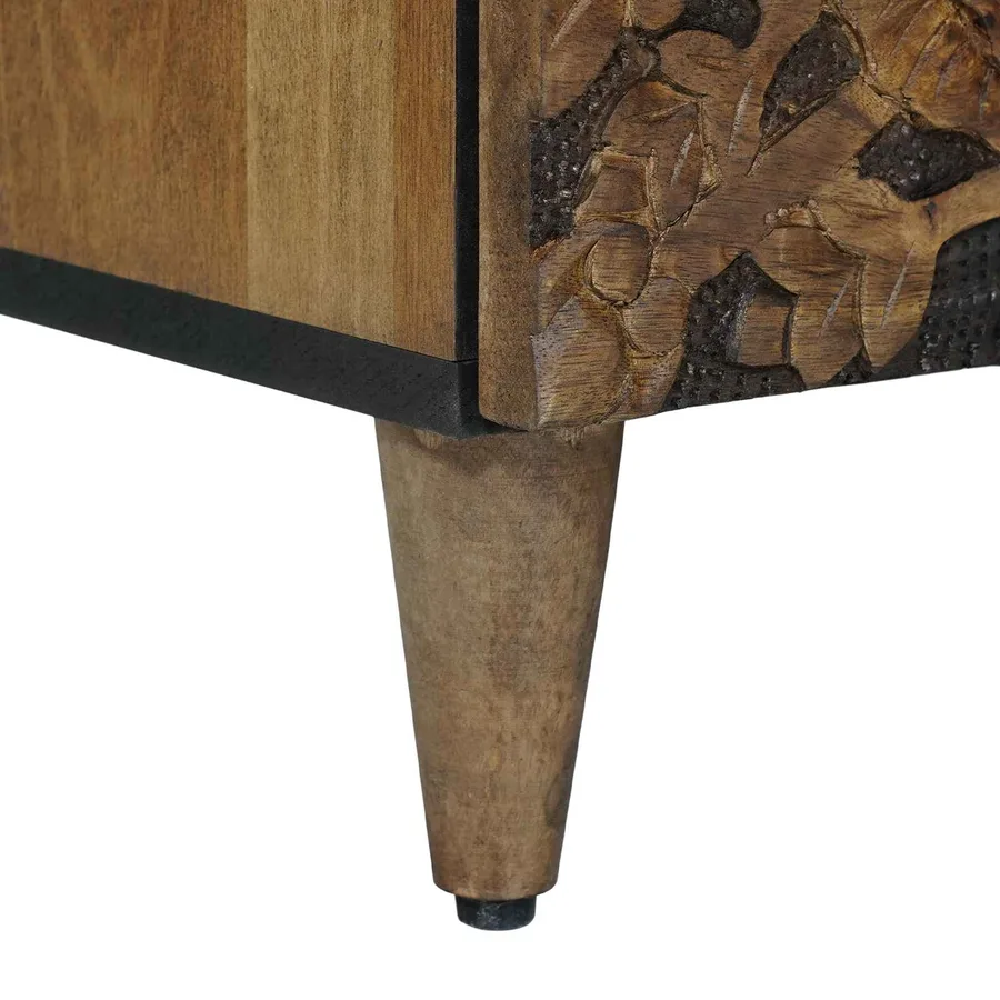Meuble TV Marron 100 x 33,5 x 46 cm Bois de mangue massif - 8