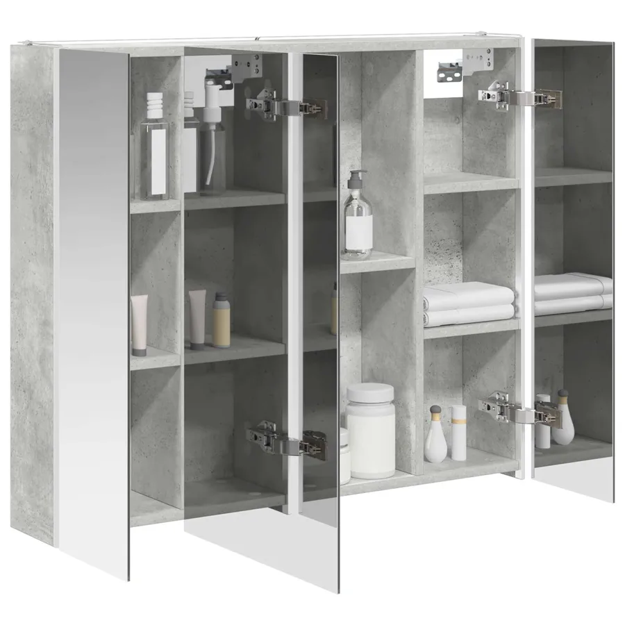 Armoire Miroir de Salle de Bain Gris béton 83,5 x 15,5 x 70 cm - 3