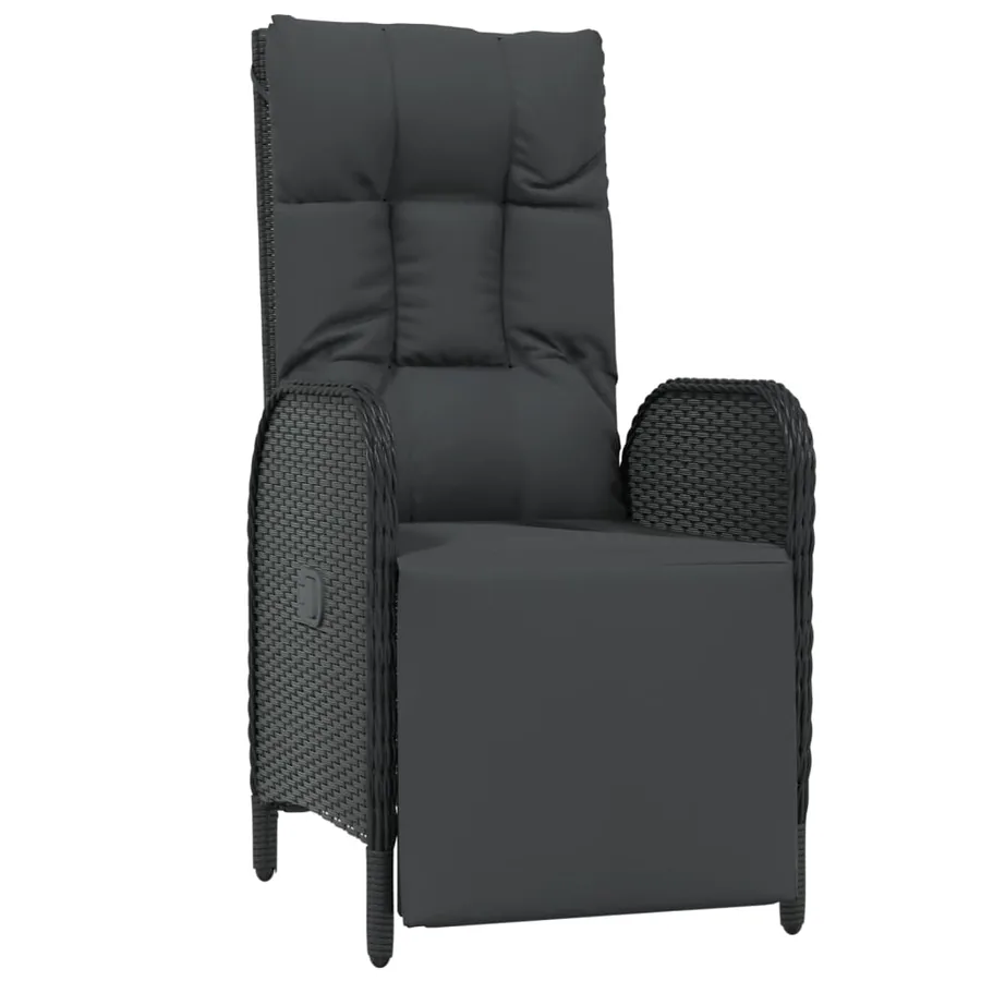 Ensemble à manger de jardin coussins 7pcs Noir Résine tressée - 6
