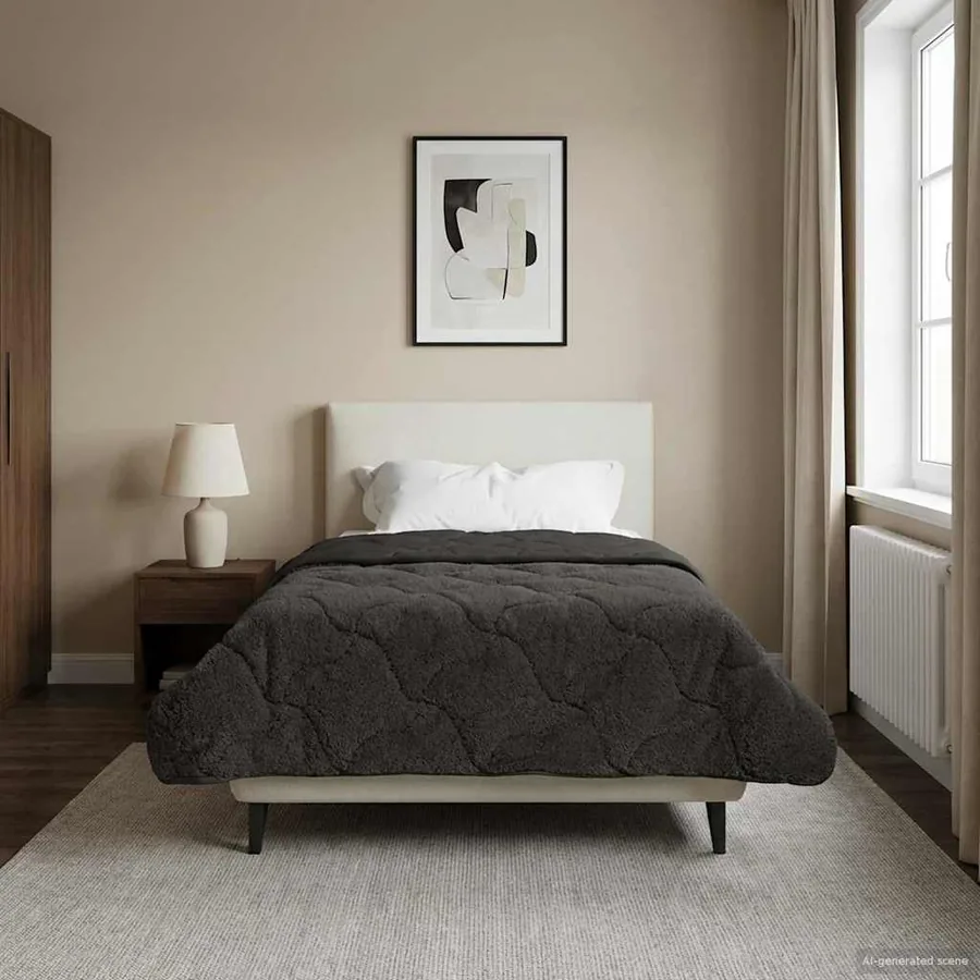 Duvet d'hiver Matelassé Anthracite 140 x 220 cm