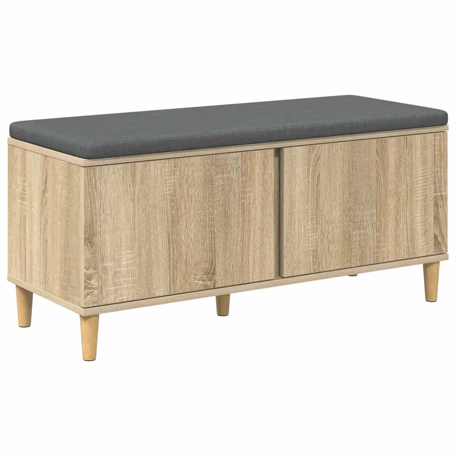 Banc d'entrée avec coussin Chêne Sonoma 100 x 38 x 46 cm - 2