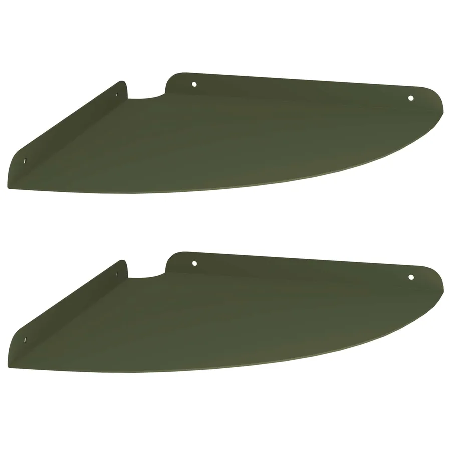 Étagère flottante avec étagère 2 pcs Vert olive 30 x 30 x 2 cm - 2