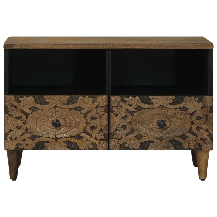 Meuble TV Marron 70 x 33,5 x 46 cm Bois de mangue massif - 3