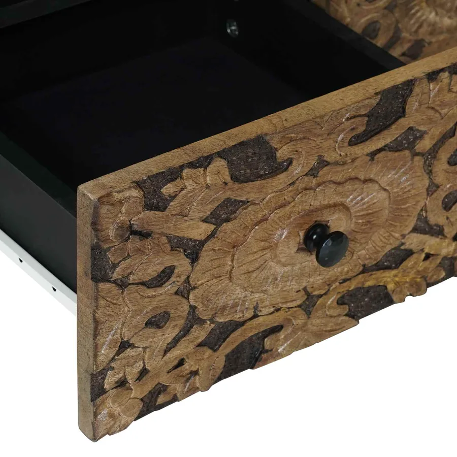 Meuble TV Marron 70 x 33,5 x 46 cm Bois de mangue massif - 7