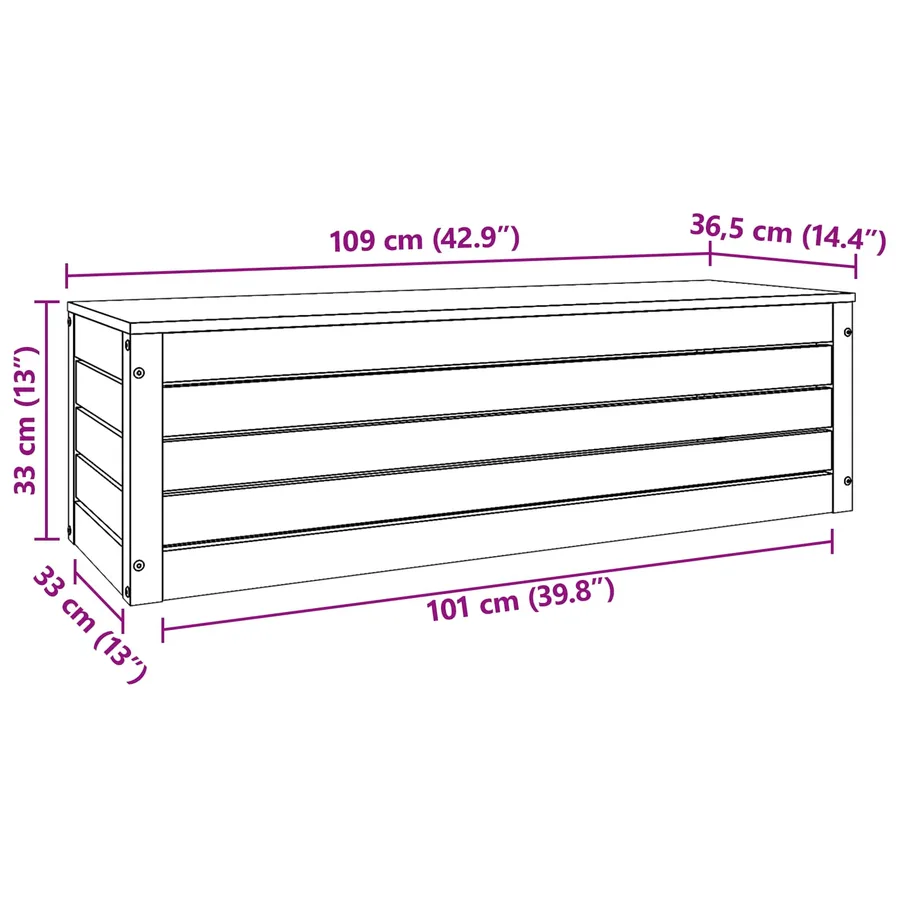 Boîte de rangement avec stockage Cire marron 109 x 36,5 x 33 cm - 8