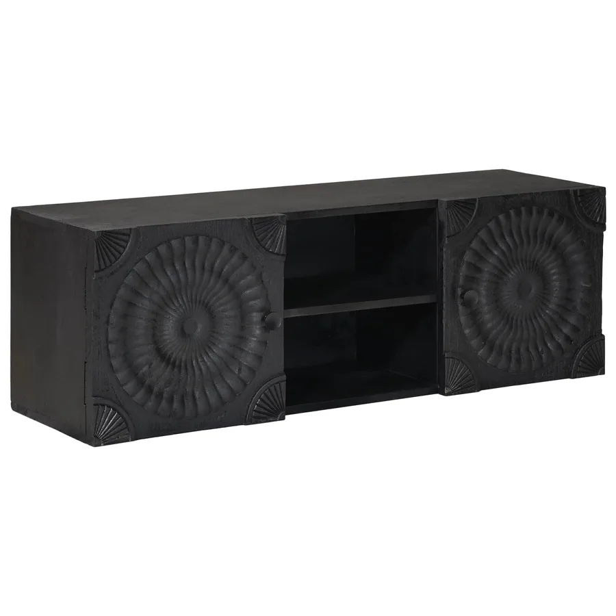 Meuble TV avec étagère avec stockage Noir 105 x 30 x 35 cm - 2