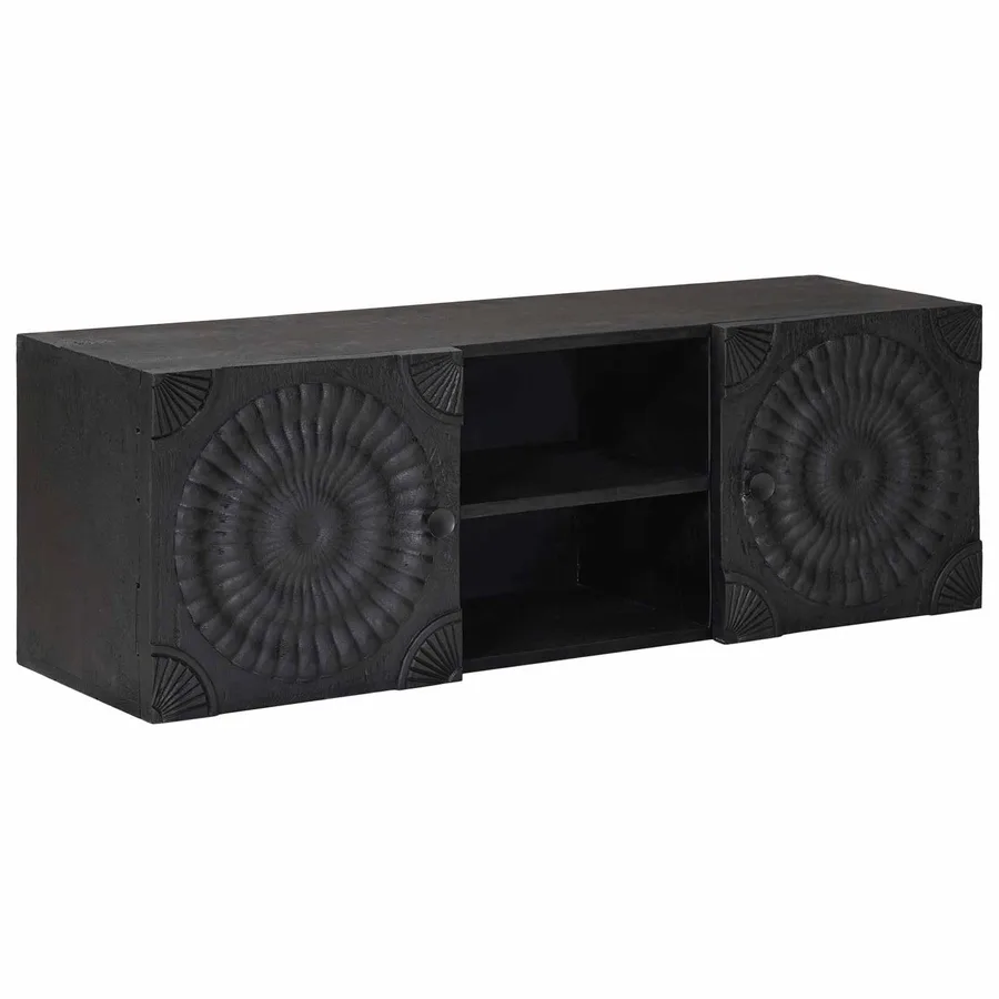 Meuble TV avec étagère avec stockage Noir 105 x 30 x 35 cm - 3