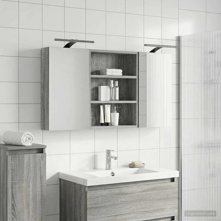 Ensemble de Meubles de Salle de Bain 3 pcs 100 x 10,5 x 50 cm - 4