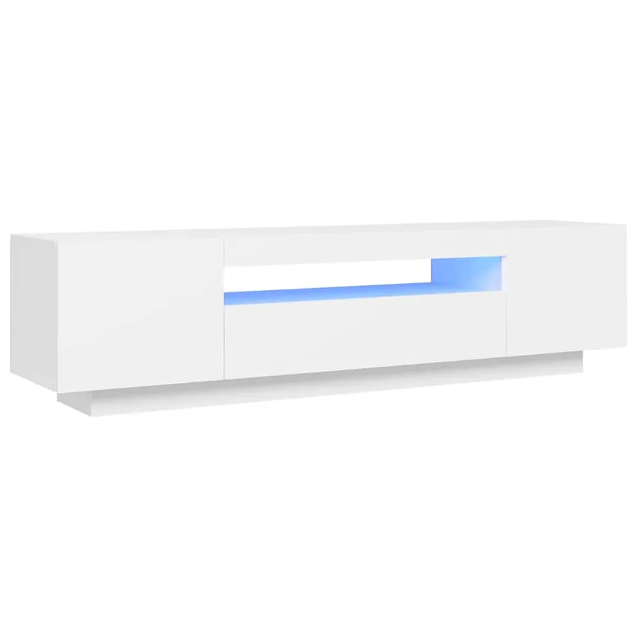 TV Cabinet with LED Lights White 160x35x40 cm - 2