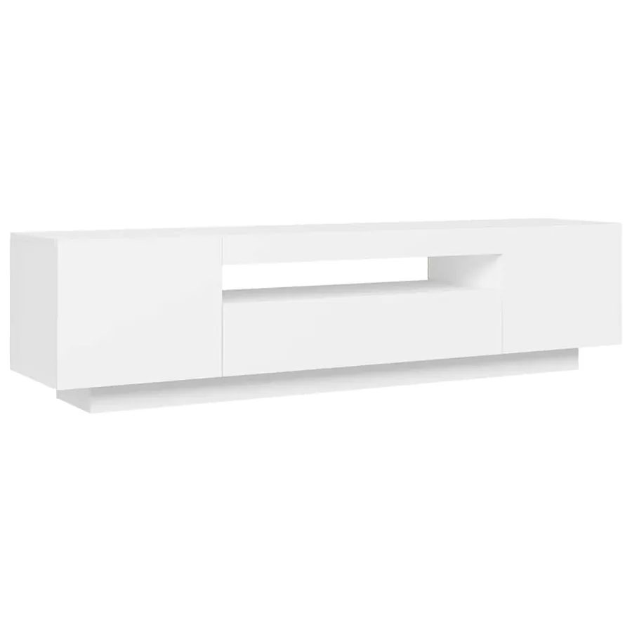 Meuble TV avec lumières LED blanc 160x35x40 cm - 8