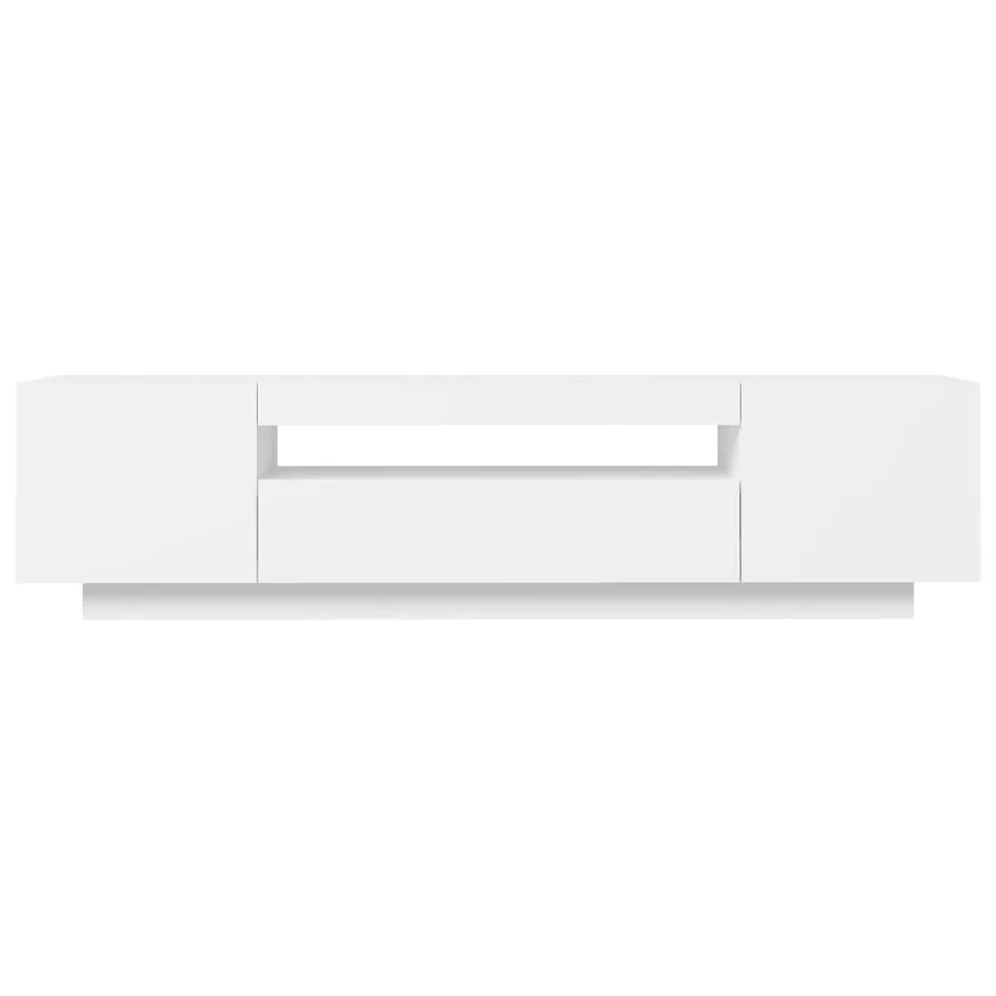 TV Cabinet with LED Lights White 160x35x40 cm - 9