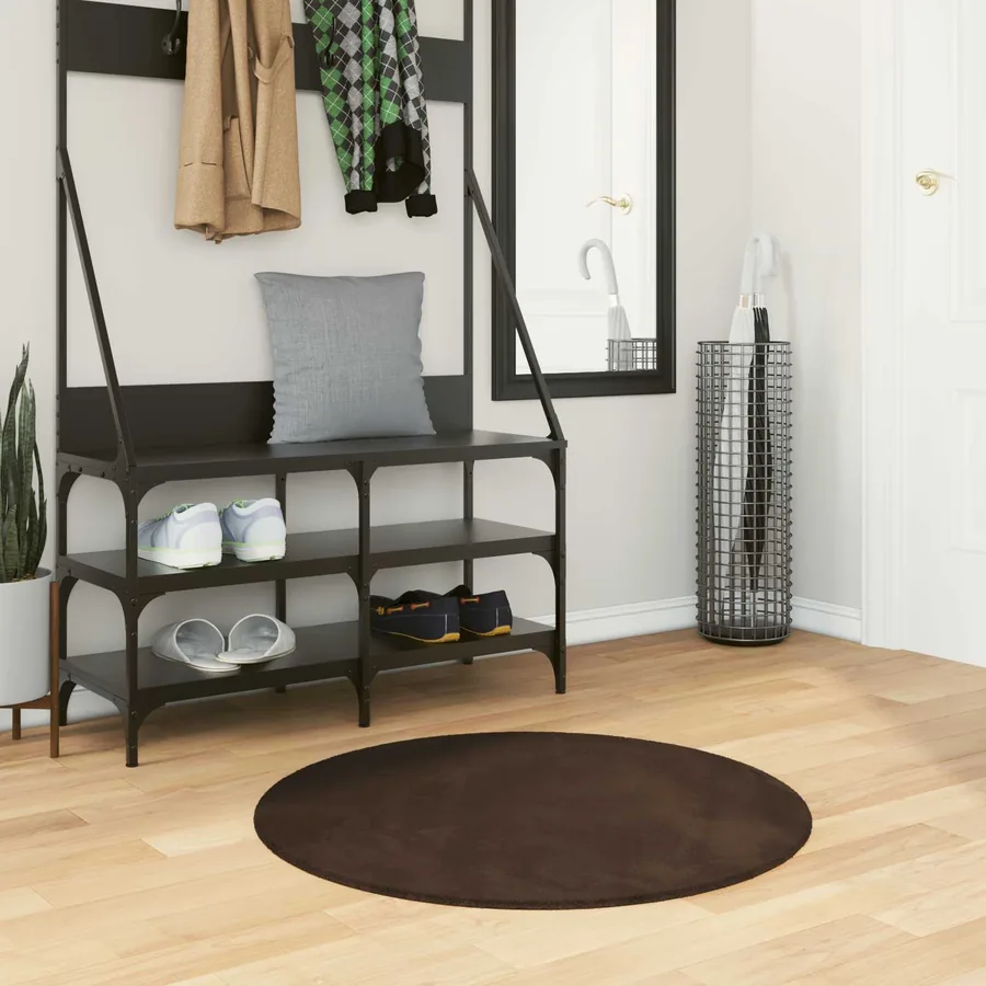 Tapis doux à poils moyens et lavable HUARTE Marron Ø 80 CM