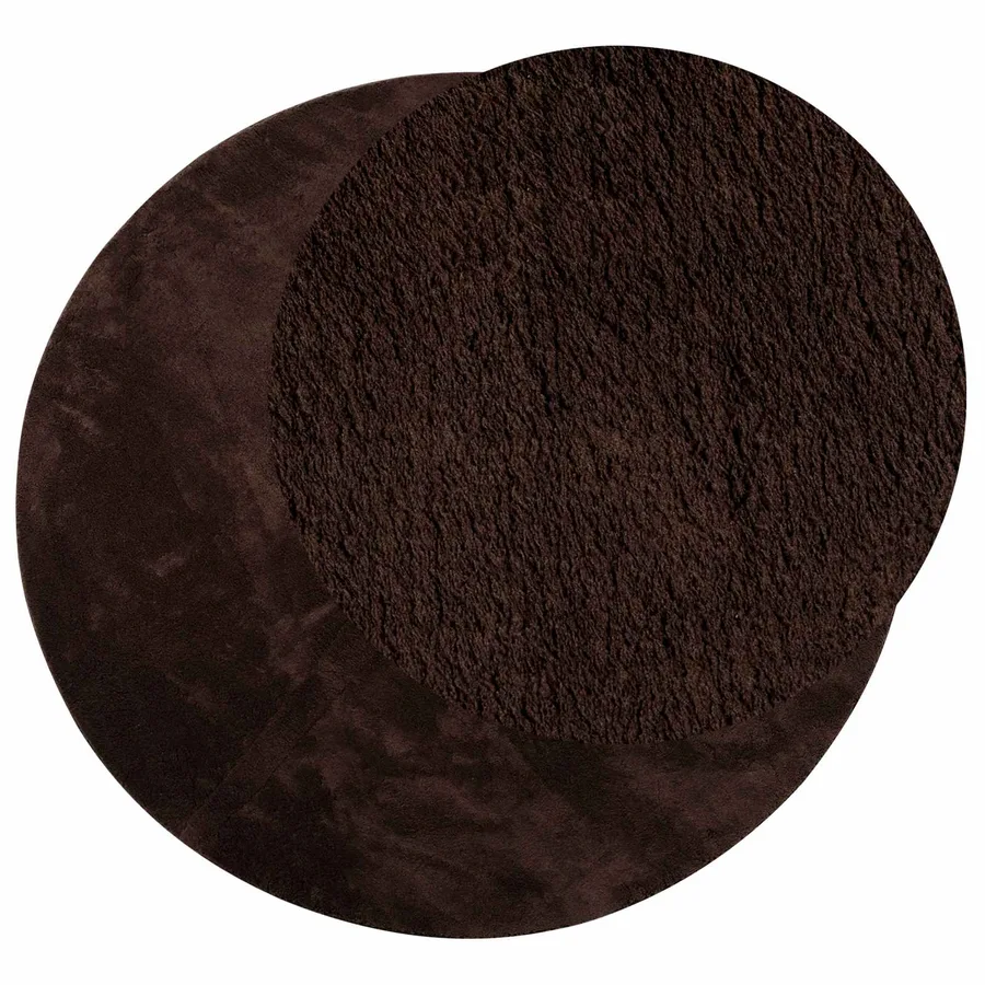 Tapis doux à poils moyens et lavable HUARTE Marron Ø 80 CM - 3