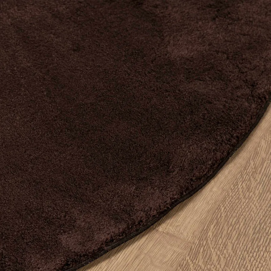 Tapis doux à poils moyens et lavable HUARTE Marron Ø 80 CM - 7
