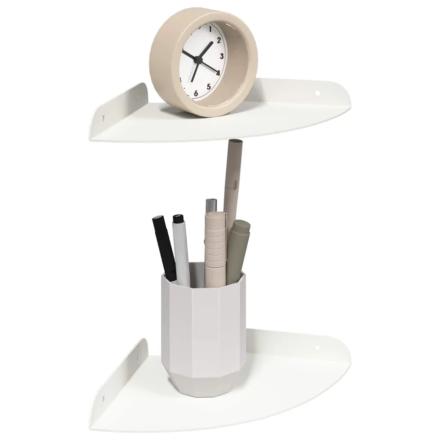 Étagère flottante avec étagère 2 pcs Blanc 18 x 18 x 2 cm - 3