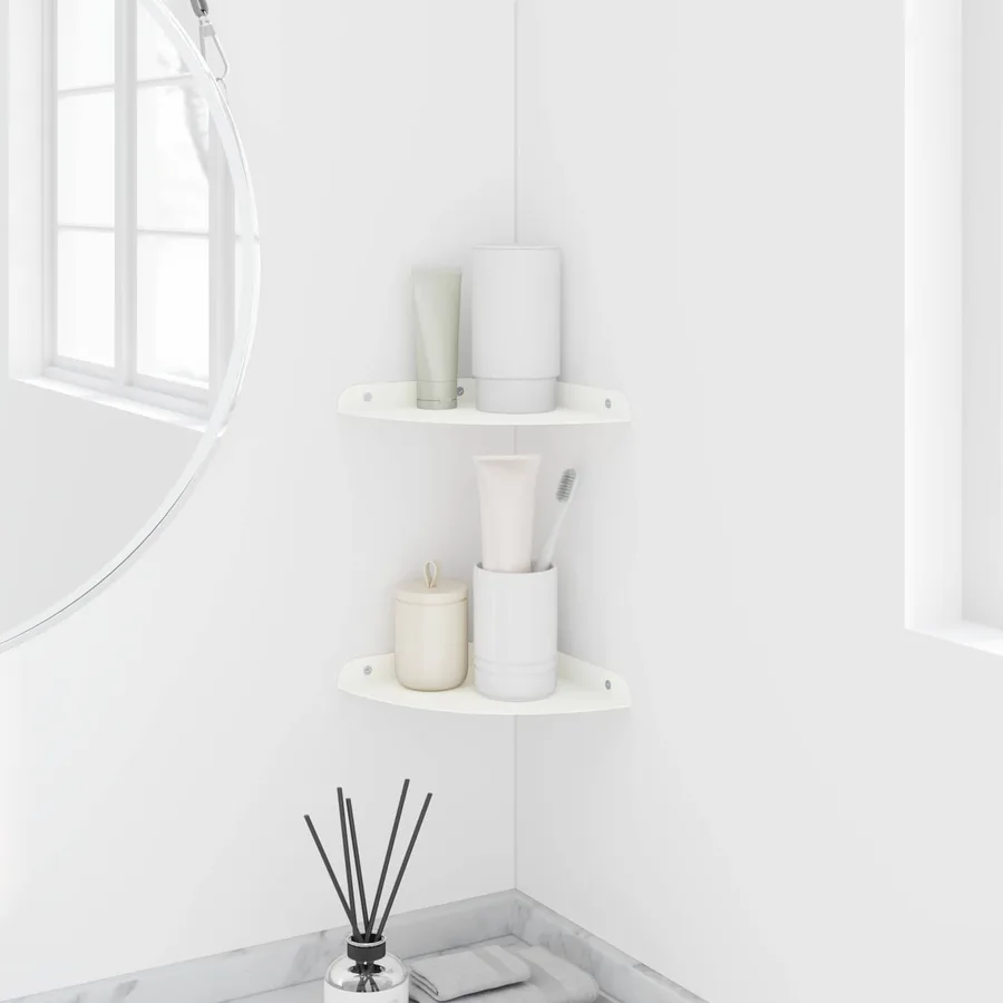 Étagère flottante avec étagère 2 pcs Blanc 18 x 18 x 2 cm - 4